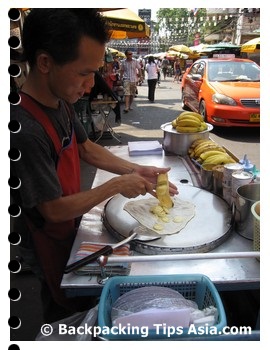 Banana pancake on Khao san road in Bangkok, Thailand