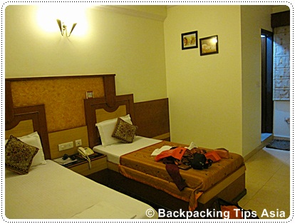 Room at Grand park inn hotel in Karol Bagh neighborhood in Delhi, India