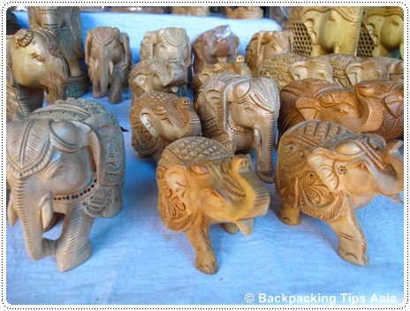 Elephant souvenirs at Dilli Haat market in New Delhi, India