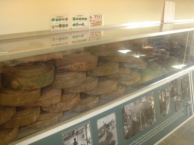 Disarmed mines at the Landmine Museum in Cambodia