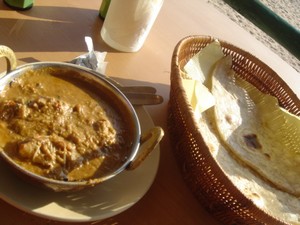 Having fish masala in Palolem, in South Goa India