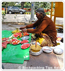 Food vendor in New Delhi, outside Gandi museum
