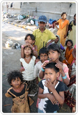 Kids suffering from poverty in India