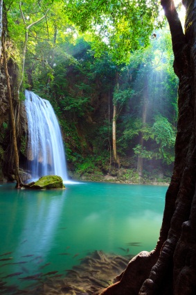 Erawan waterfalls in Erawan National Park in Thailand, ©iStockphoto.com/lkunl