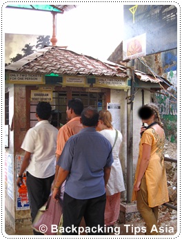 Getting a ticket at the jetty in Fort Kochi, India