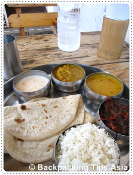 Thali meal in Fort Kochi, India