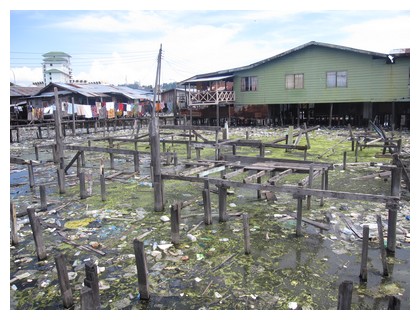 Sea gypsies slums in Kota Kinabalu