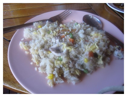 Nasi Goreng dish at Mabul cafe in Semporna, Sabah