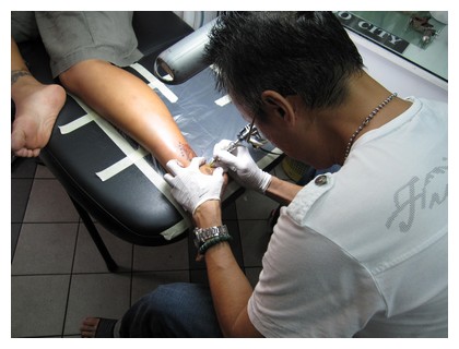 The tattoo studio in Kuala Lumpur, Malaysia