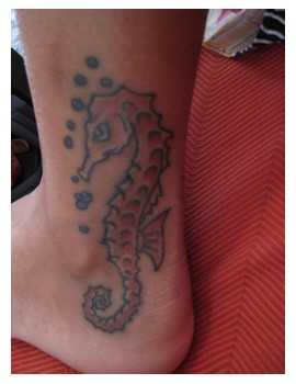 Sea horse tattoo from Kuala Lumpur, Malaysia