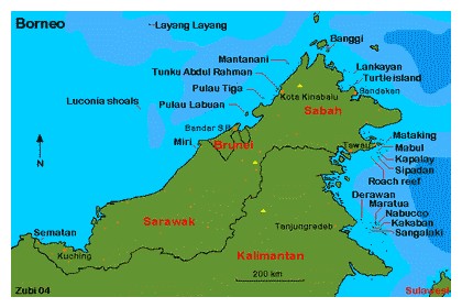 Map of Borneo