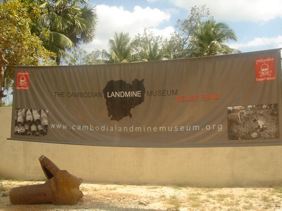 By the entrance to the Landmine Museum near Siem Reap