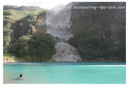 Swimming in the crater of mt. Pinatubo