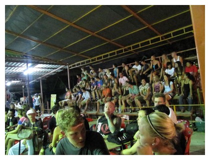 The audience at a muay thai fight in Koh Pha Ngan