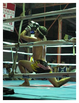 One of the boxers at a muay thai fight in Koh Pha Ngan, Thailand