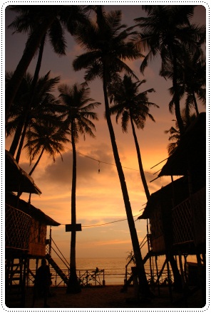 Palolem huts at night