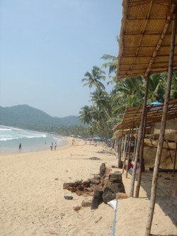 Beautiful Palolem beach in South Goa during the day