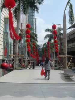 Outside Paragon Mall in Bangkok