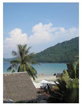 View from the room at Bubu's Resort on Perhentian Kecil in Malaysia