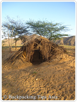 Cave in village in Pushkar, India