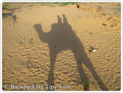 Shadow in the desert of Pushkar