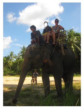 Riding the elephant in Koh Pha Ngan