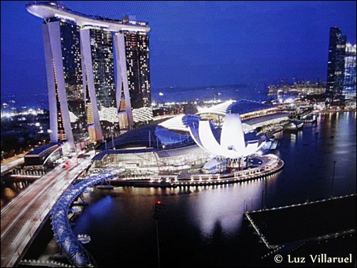 Marina Bay Sands Resort in Singapore, at night