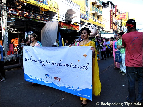Songkran festival in Khao san road in Bangkok, Thailand