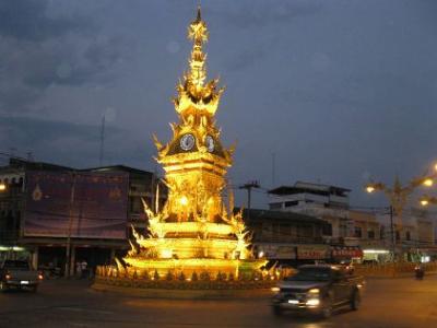 Chameleon clock tower of Chiangrai, Thailand