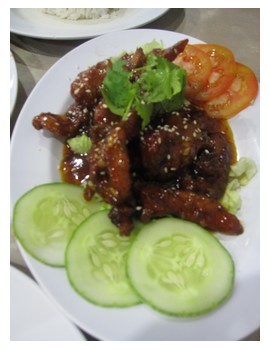 BBQ lamb dish at Thien Thien restaurant in Kota Kinabalu