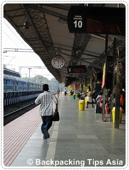 Train station platform in Kerala, India
